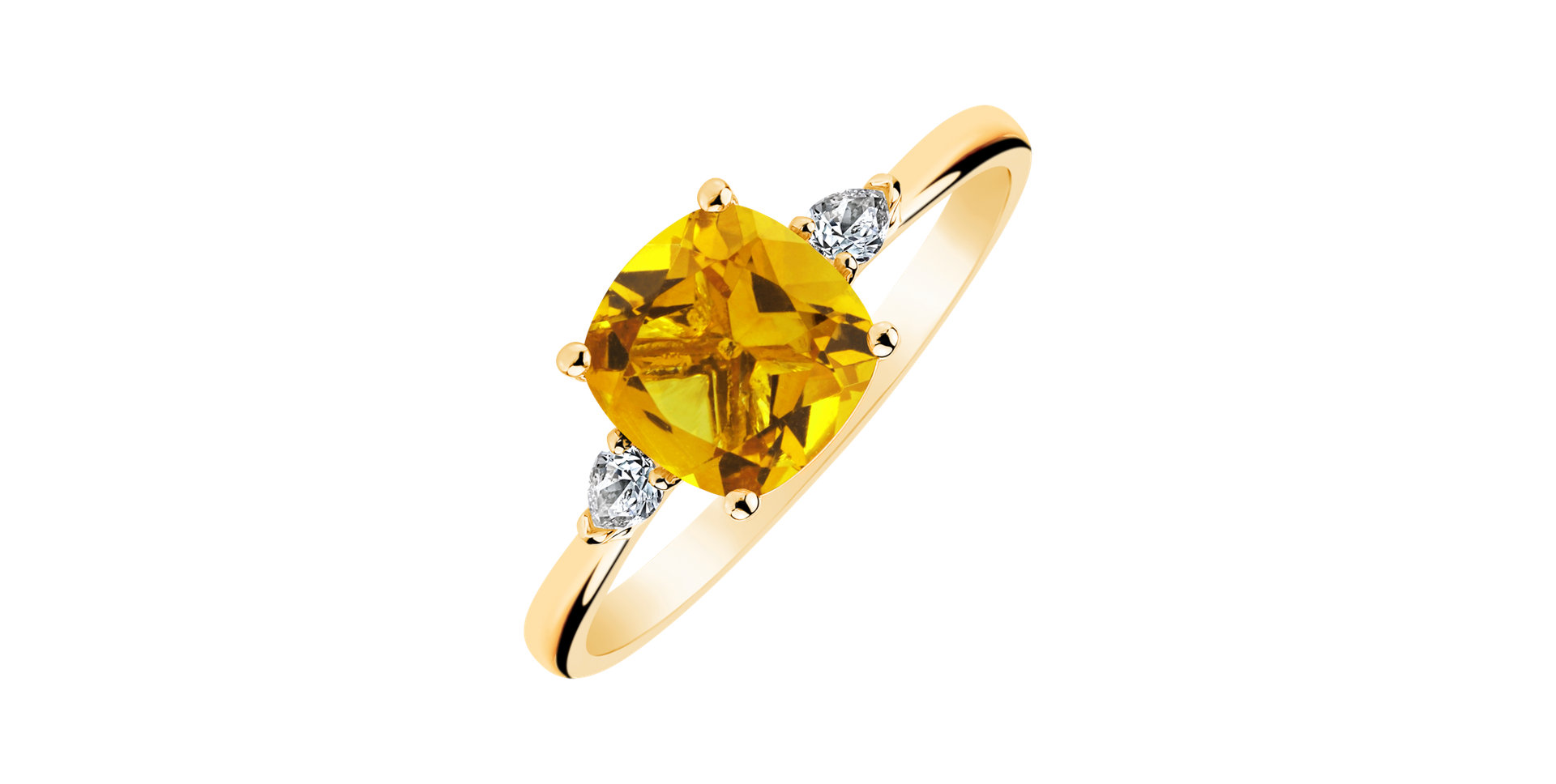 Diamond ring with Citrine Mirabel