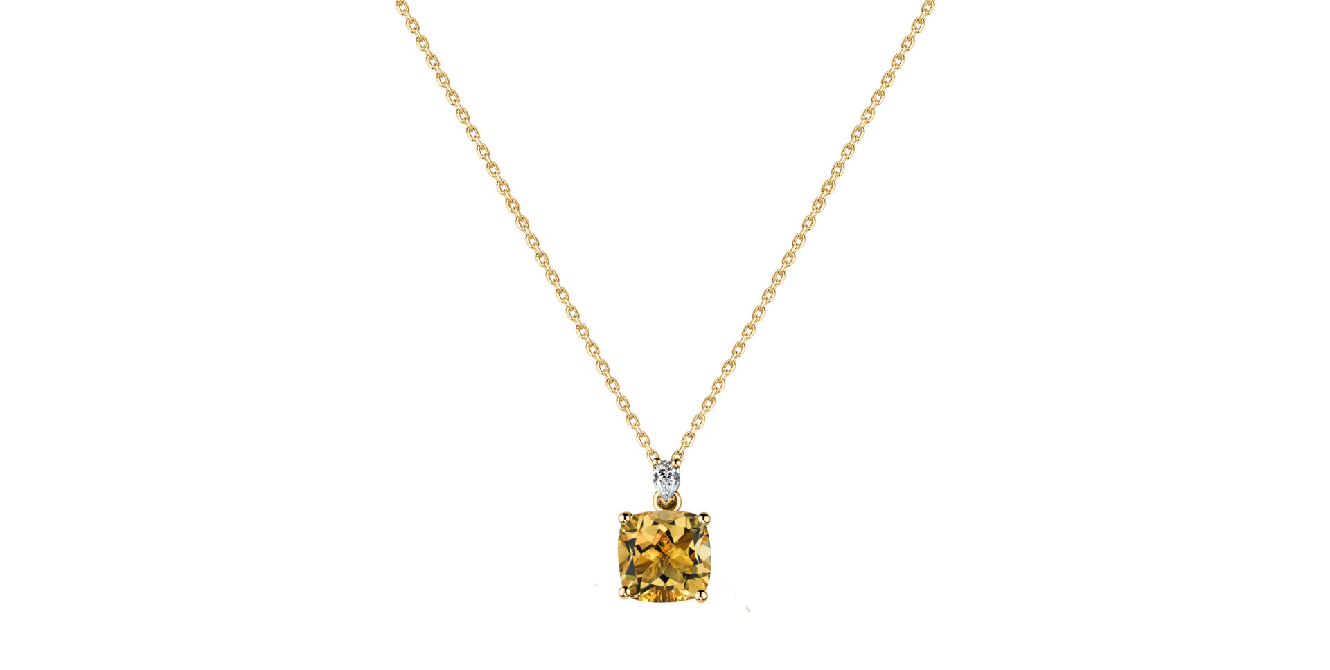 Diamond necklace with Citrine Mirabel