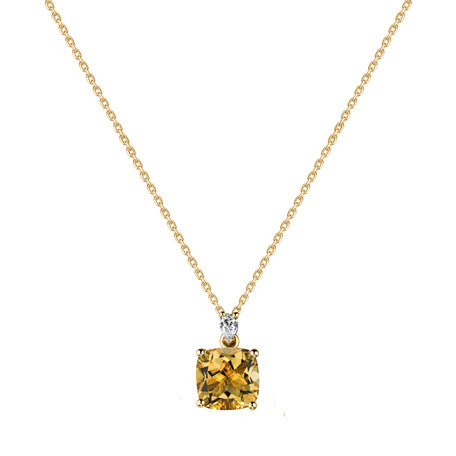 Diamond necklace with Citrine Mirabel