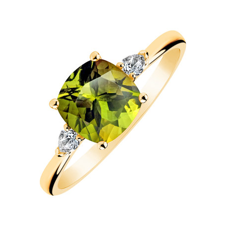 Diamond ring with Peridot Mirabel