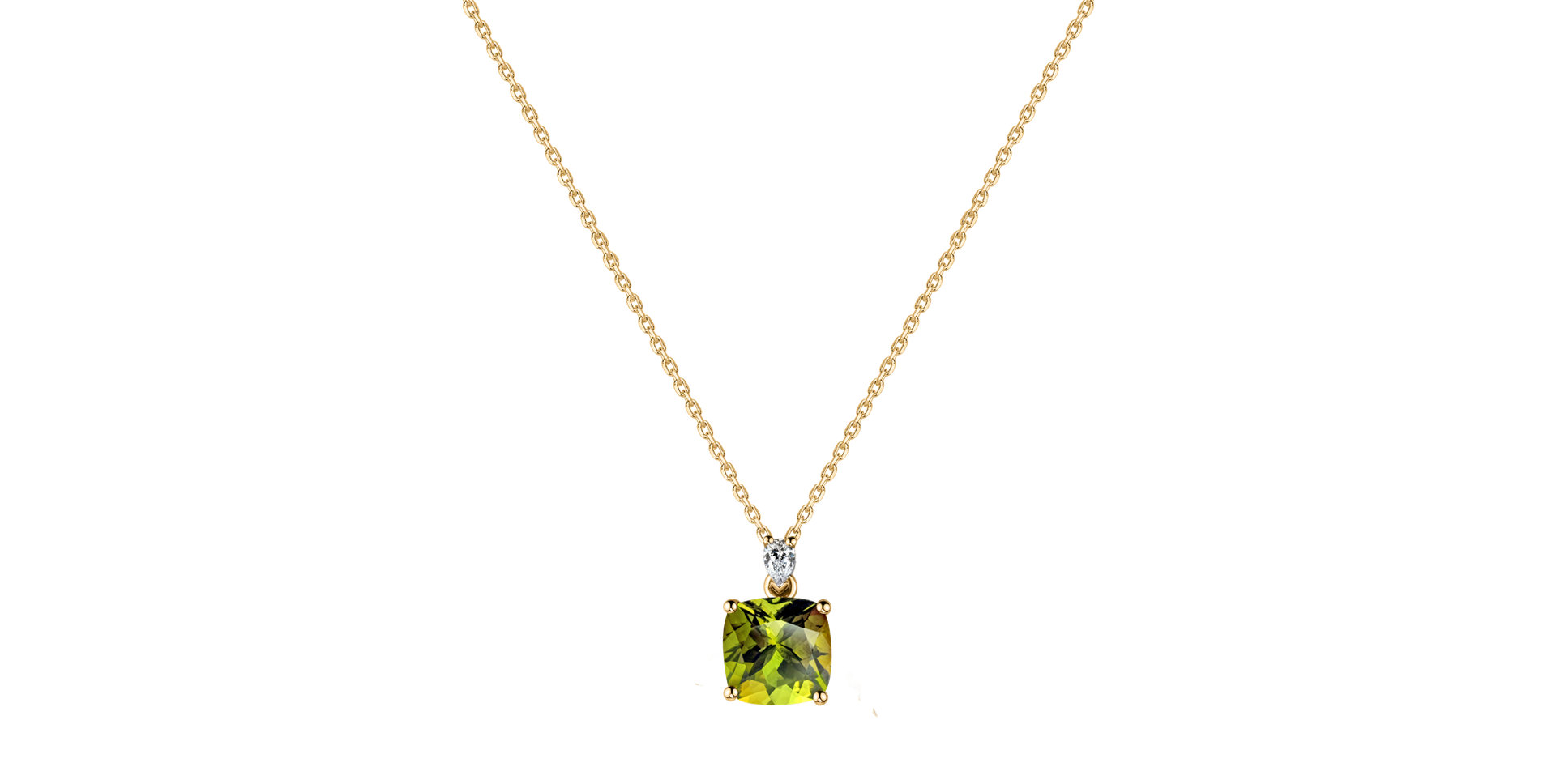 Diamond necklace with Peridot Mirabel