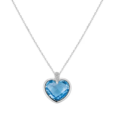Diamond necklace with Topaz Heartlight