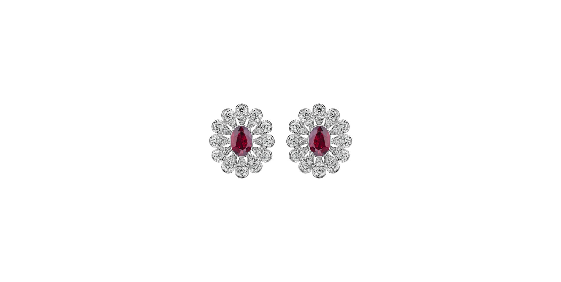 Diamond earrings with Ruby Starlight Bloom