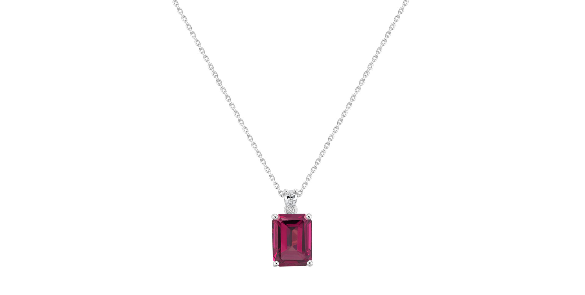 Diamond necklace with Rhodolite Royal Cordelia