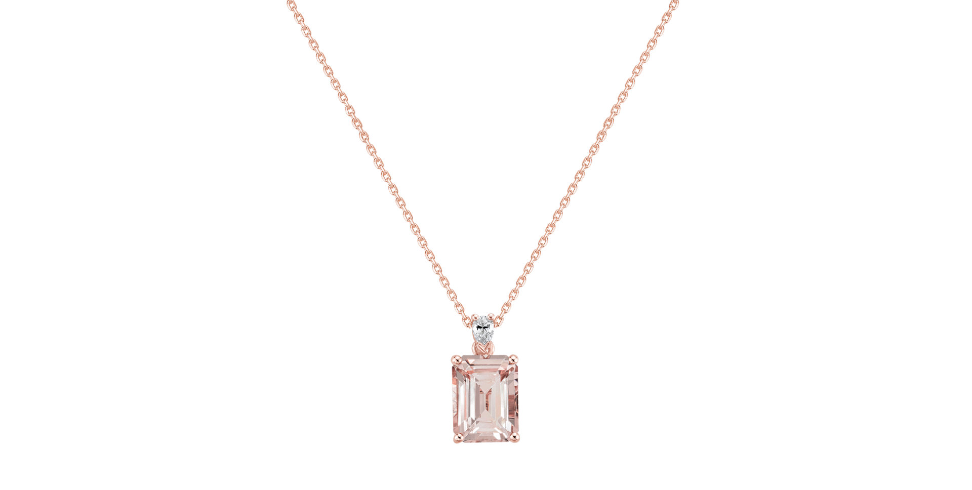 Diamond necklace with Morganite Royal Cordelia
