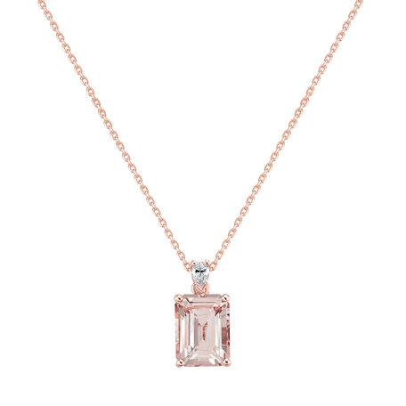 Diamond necklace with Morganite Royal Cordelia
