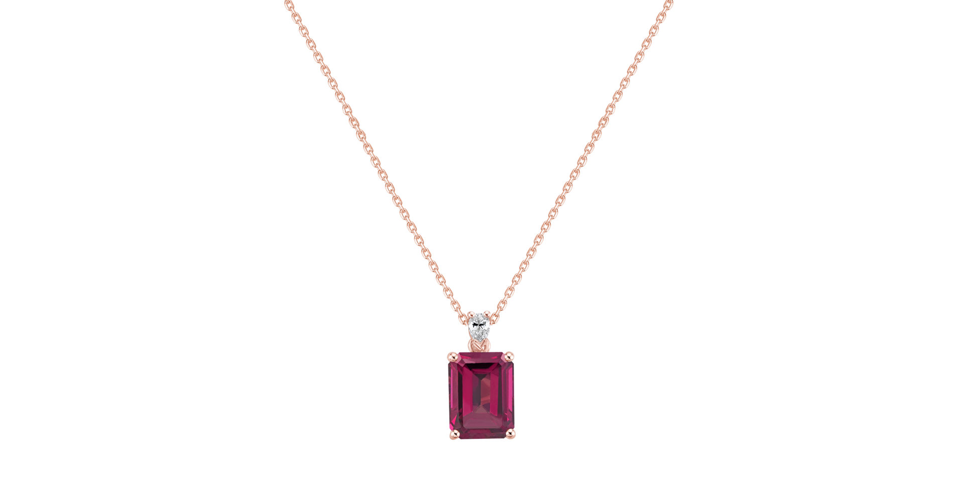 Diamond necklace with Rhodolite Royal Cordelia