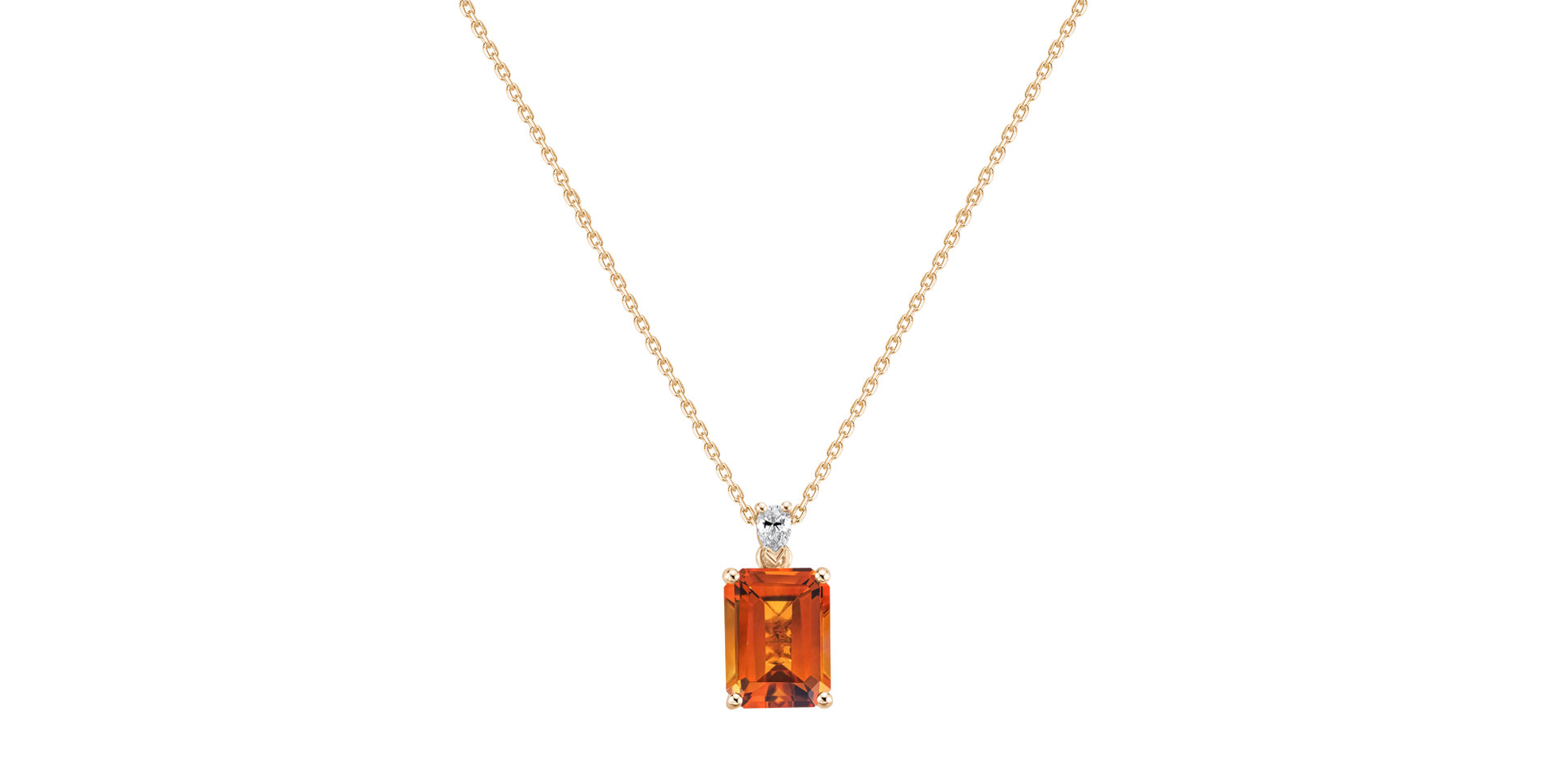 Diamond necklace with Citrine Royal Cordelia