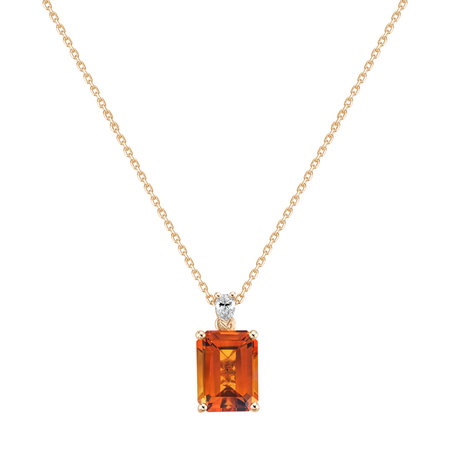 Diamond necklace with Citrine Royal Cordelia