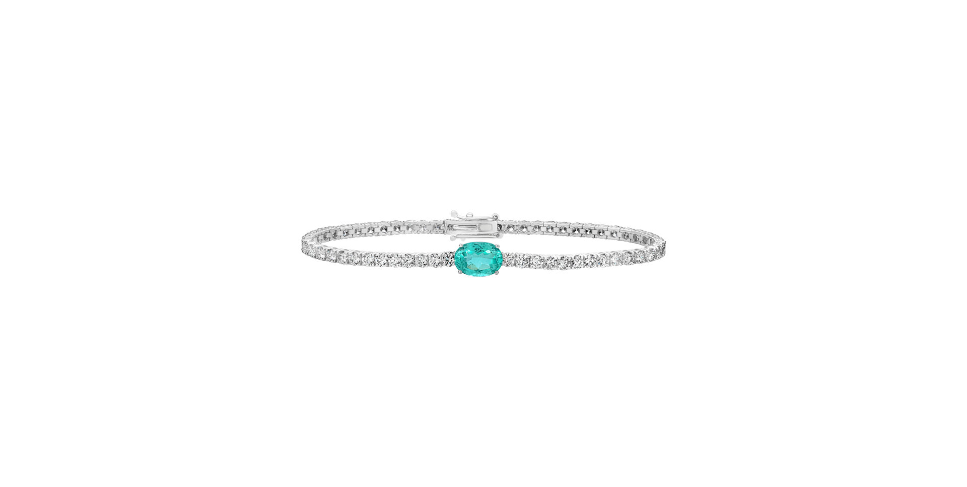Diamond bracelet with Paraiba Imperial Iris