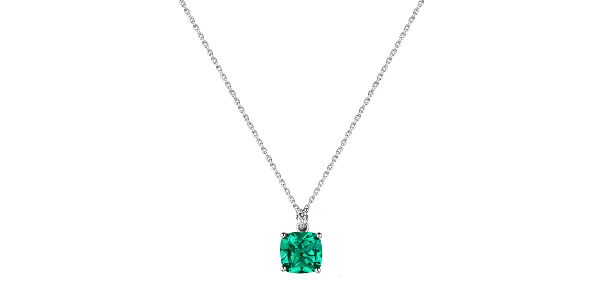 Diamond necklace with Emerald Marigold