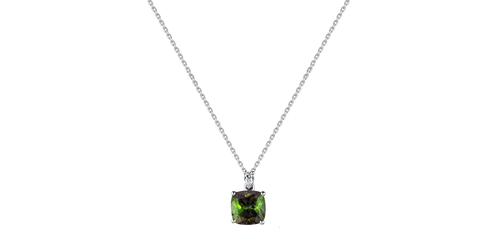 Diamond necklace with Tourmaline Marigold