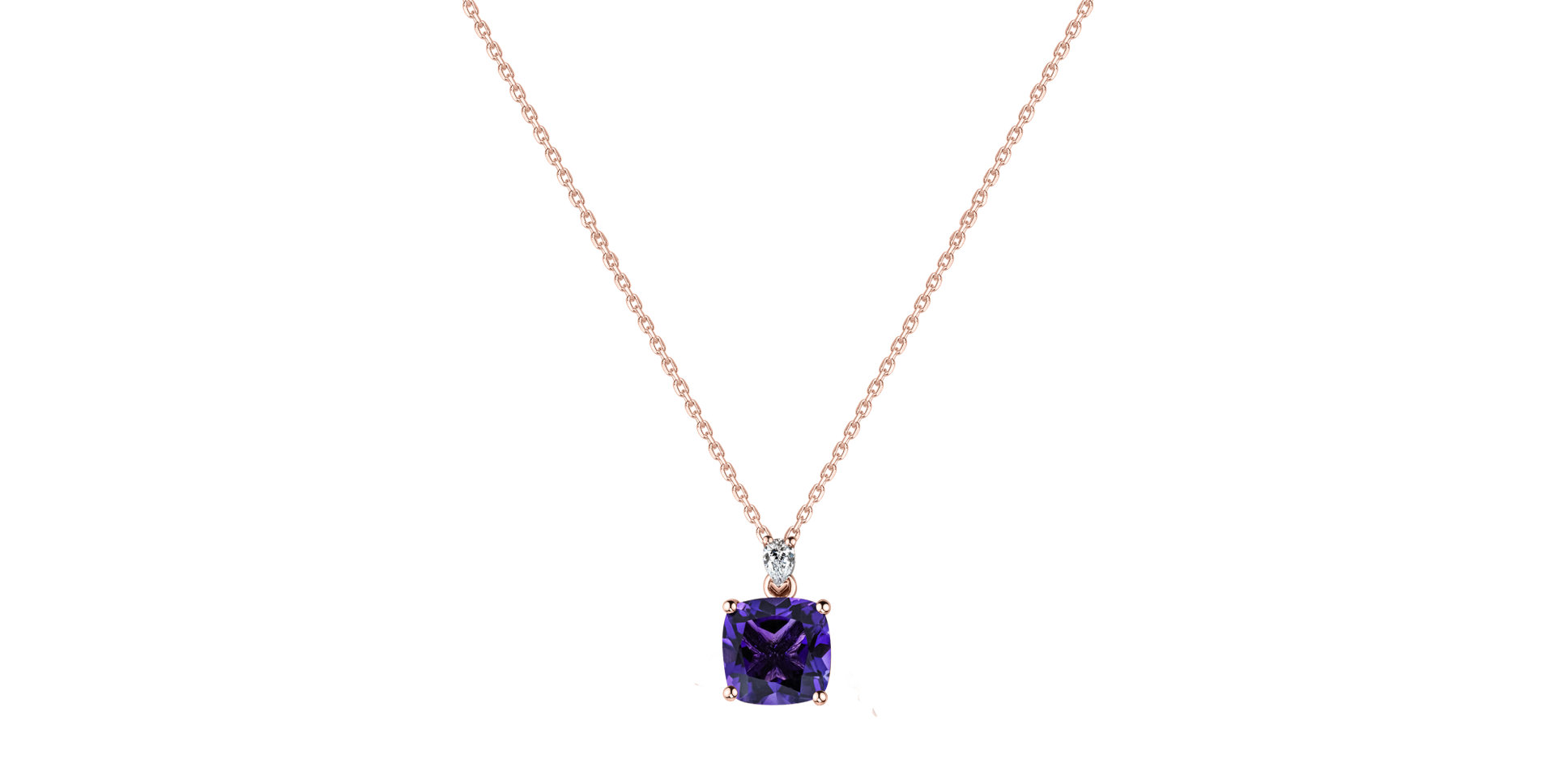 Diamond necklace with Amethyst Marigold