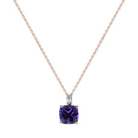 Diamond necklace with Amethyst Marigold