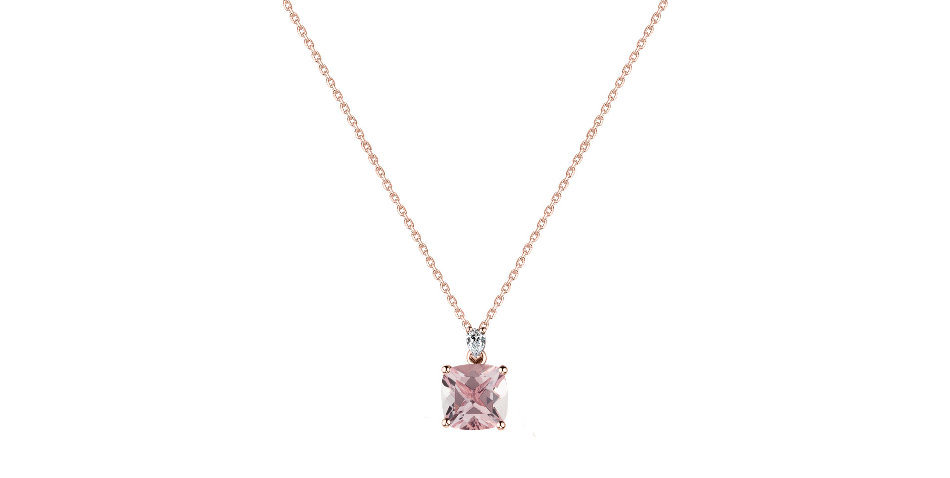 Diamond necklace with Morganite Marigold