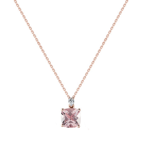 Diamond necklace with Morganite Marigold