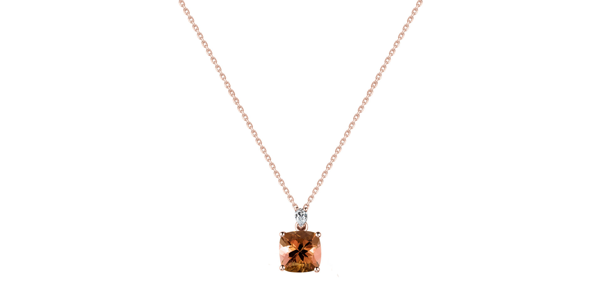 Diamond necklace with Tourmaline Marigold