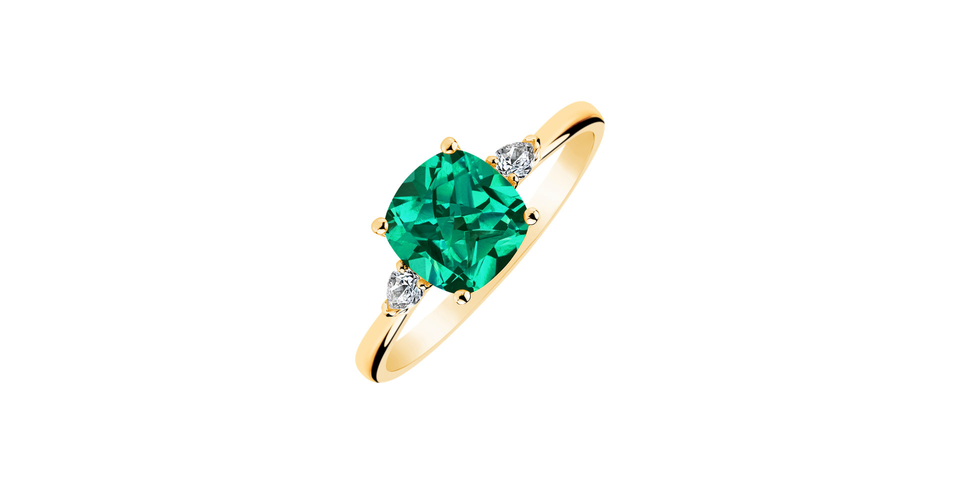 Diamond ring with Emerald Marigold