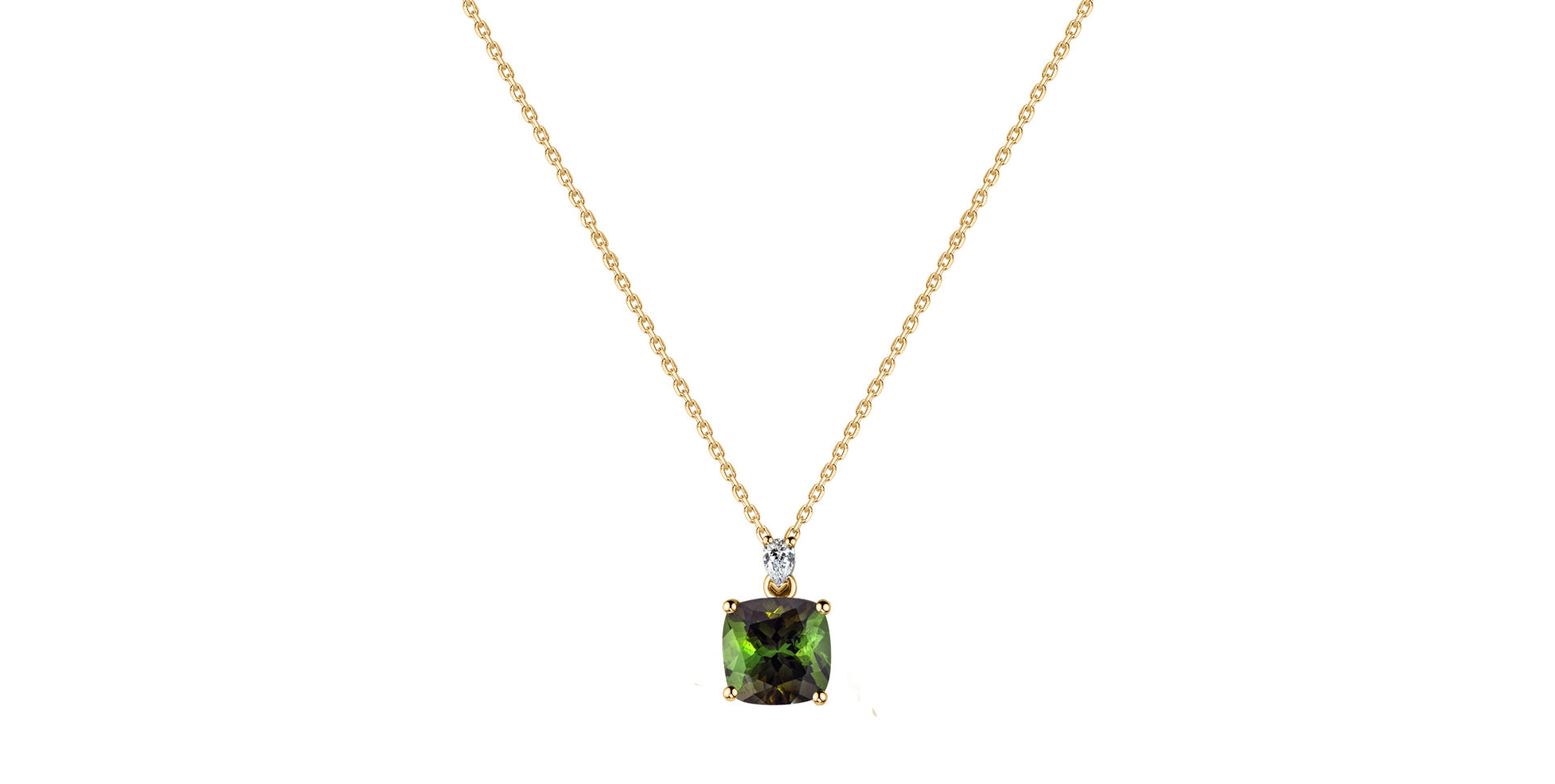 Diamond necklace with Tourmaline Marigold