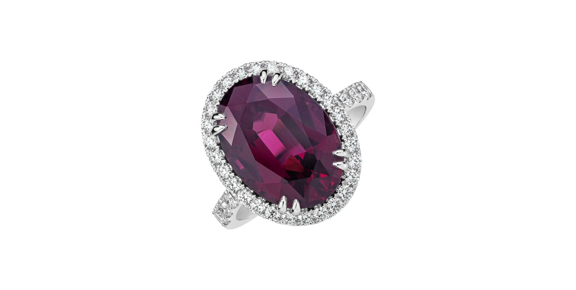 Diamond ring with Rhodolite Sigrid