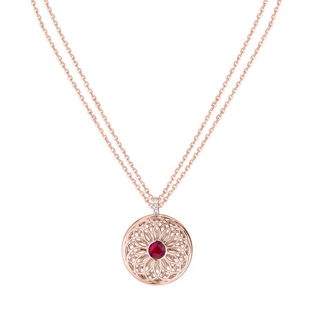 Diamond necklace with Ruby Sphere of Light