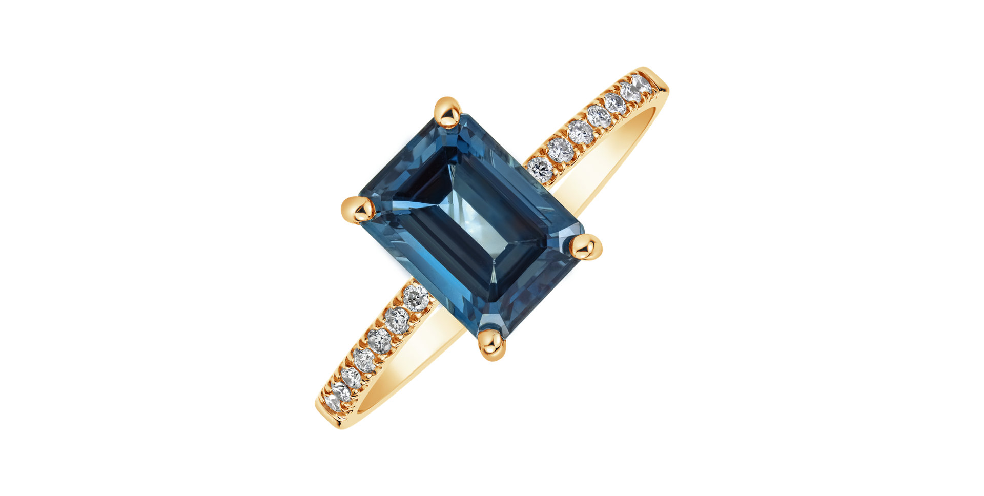 Diamond ring with Topaz Mireth