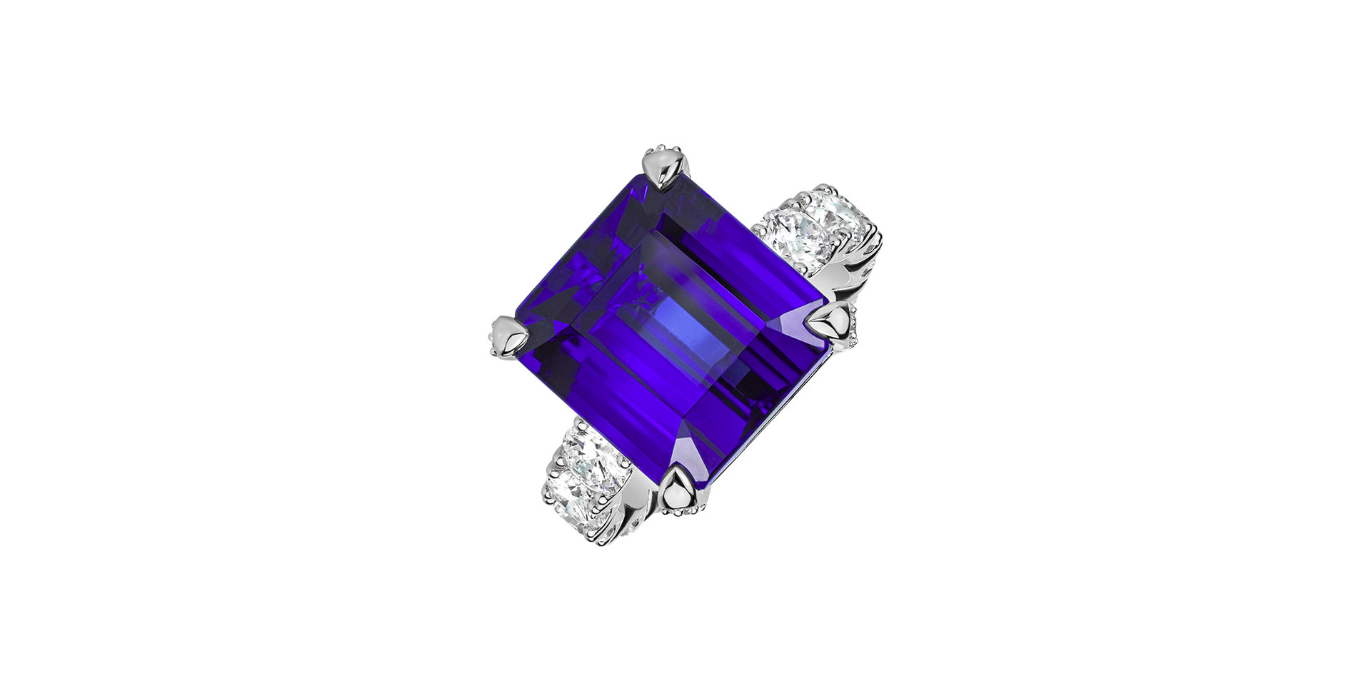 Diamond ring with Tanzanite Fragments of Sky