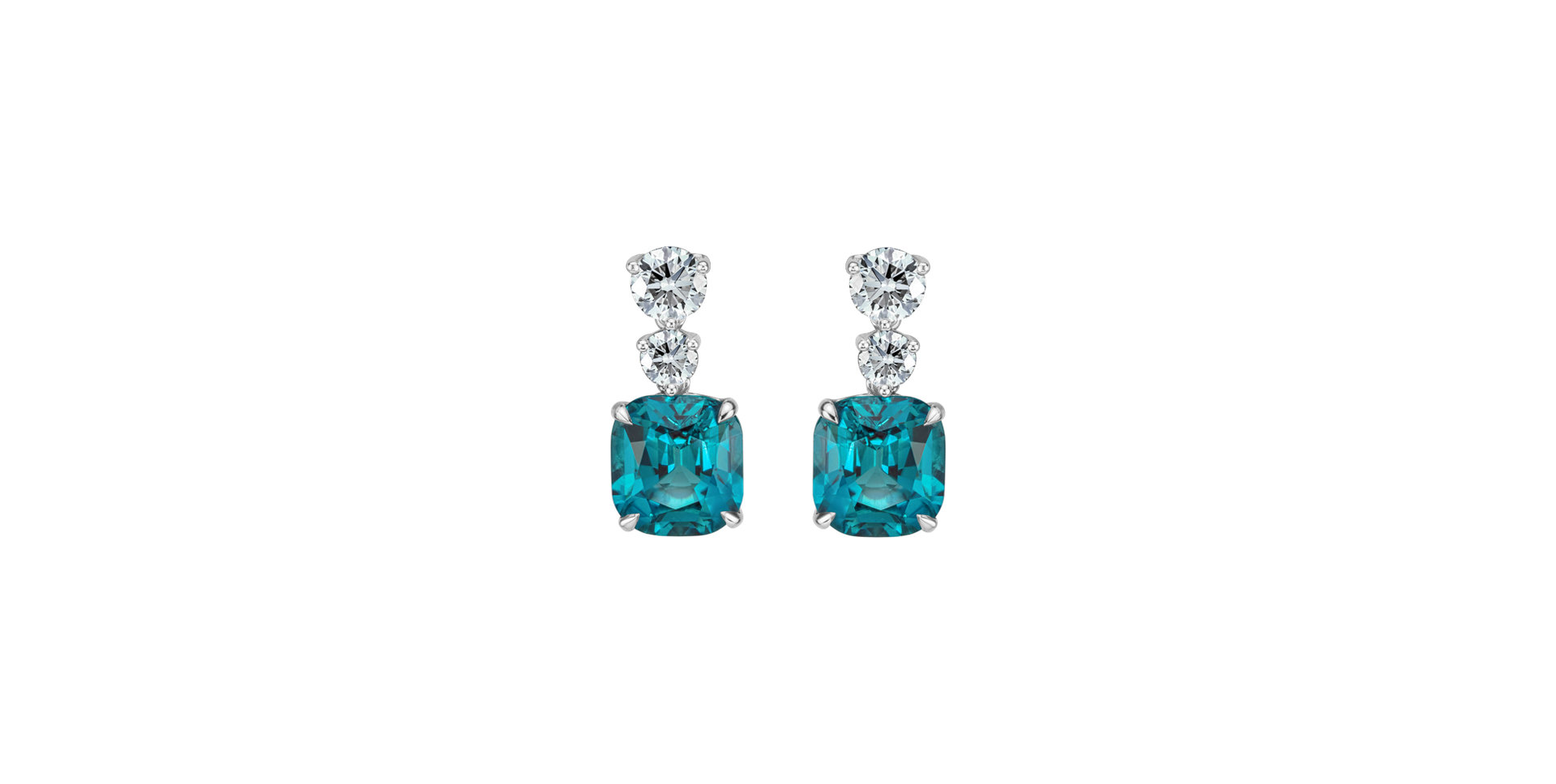 Diamond earrings with Tourmaline Seafoam Spark
