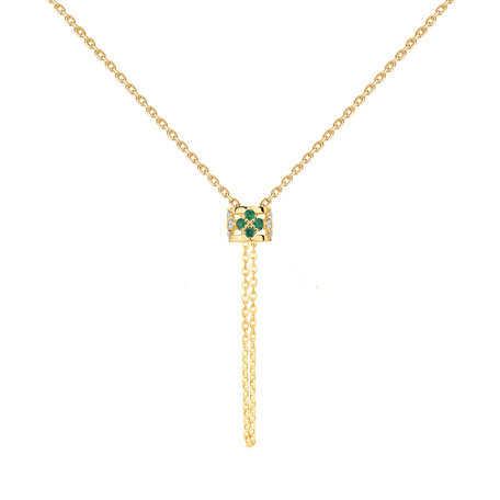Diamond necklace with Emerald Amea