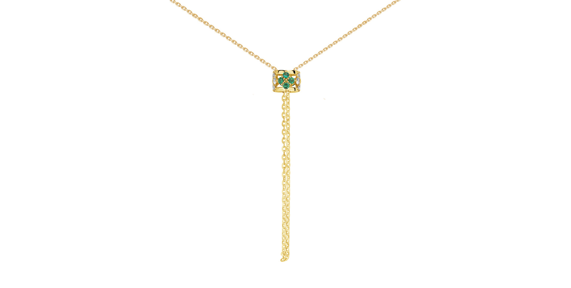 Diamond necklace with Emerald Amea
