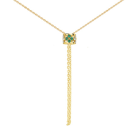 Diamond necklace with Emerald Amea