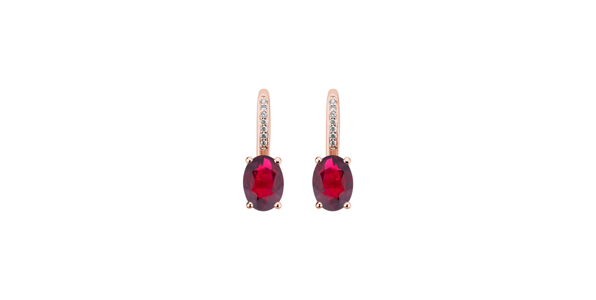 Diamond earrings with Ruby Lucrezia