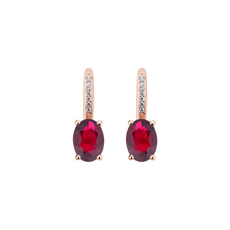 Diamond earrings with Ruby Lucrezia