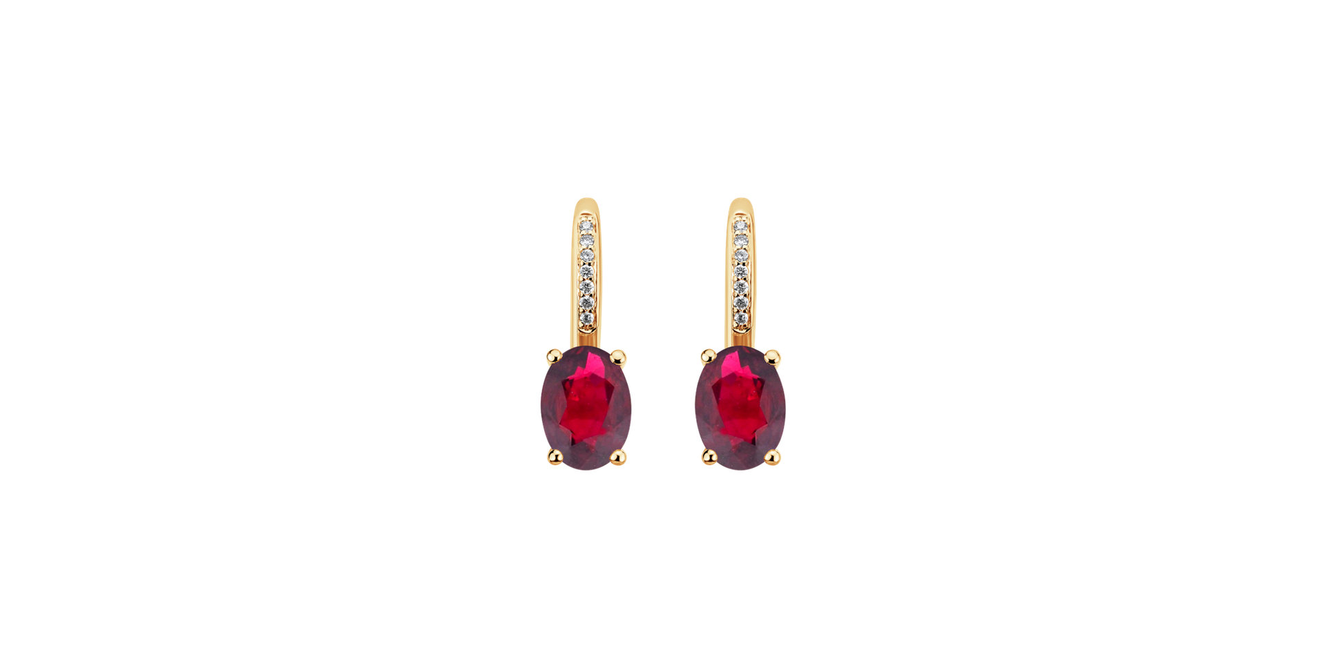 Diamond earrings with Ruby Lucrezia