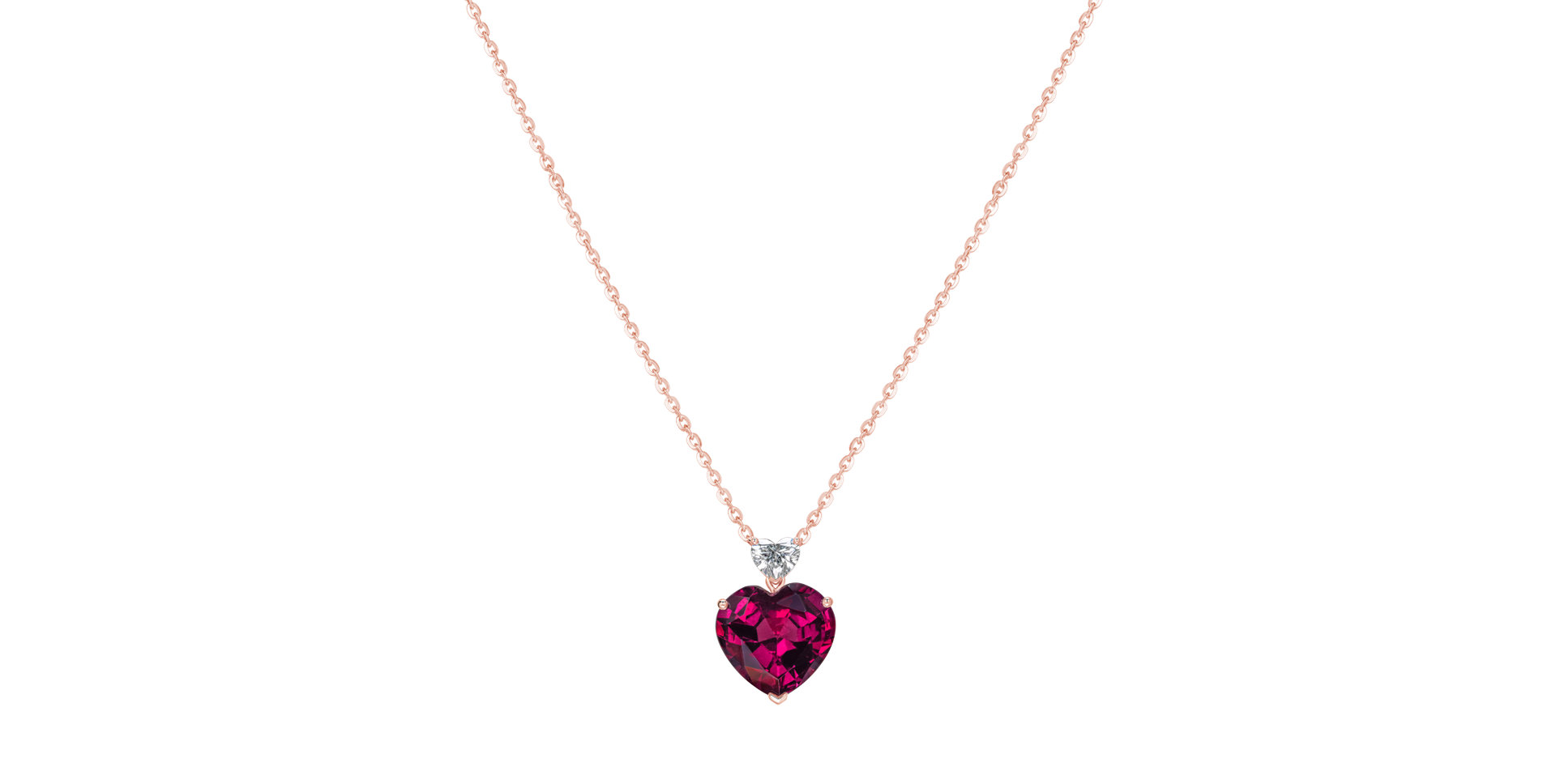 Diamond necklace with Rhodolite Pulse of Fire