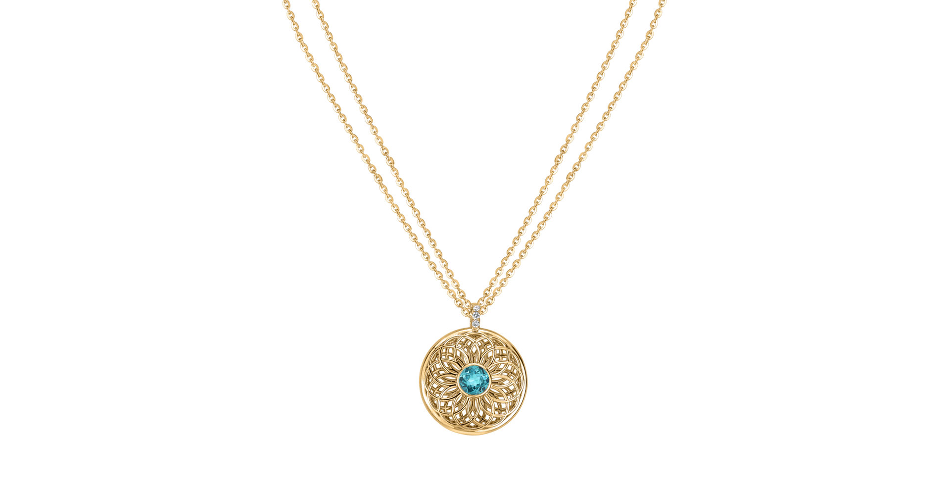 Diamond necklace with Apatite Sphere of Light