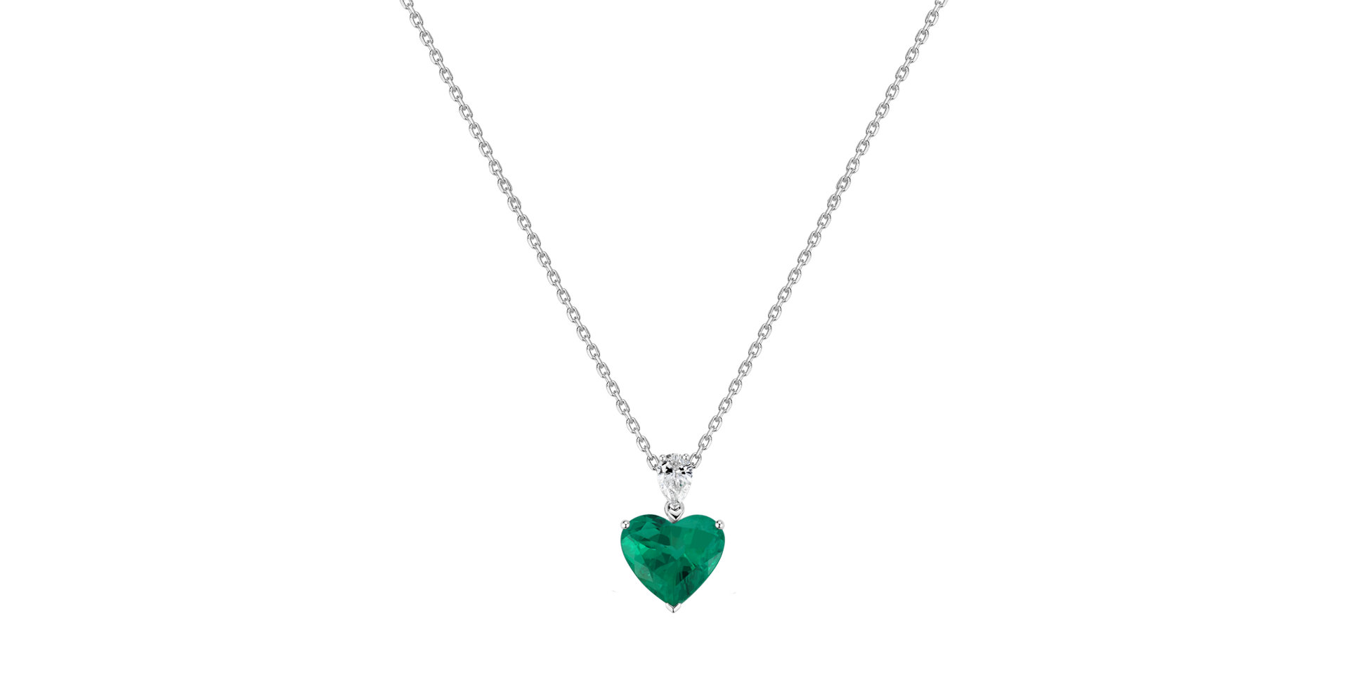 Diamond necklace with Emerald Euphoric Passion