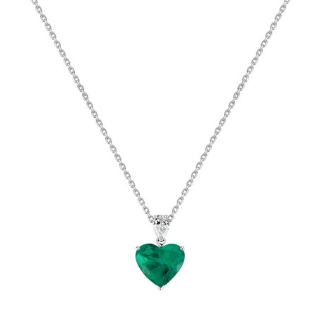Diamond necklace with Emerald Euphoric Passion
