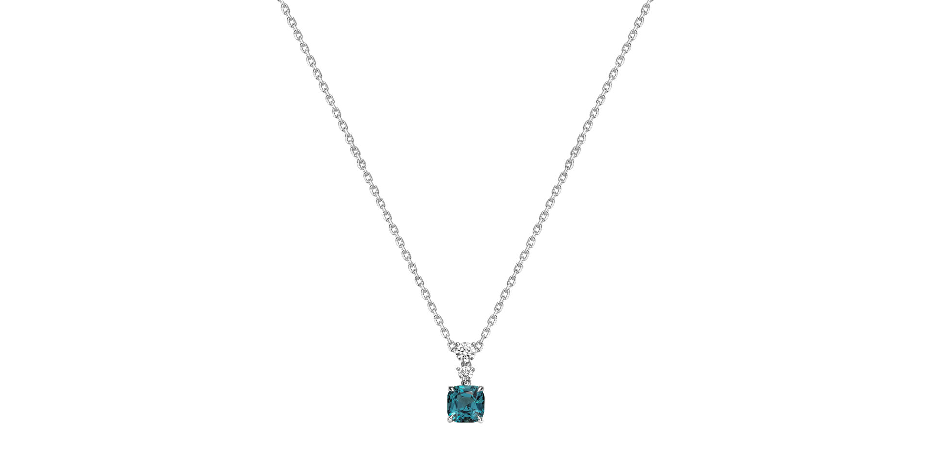Diamond necklace with Tourmaline Seafoam Spark