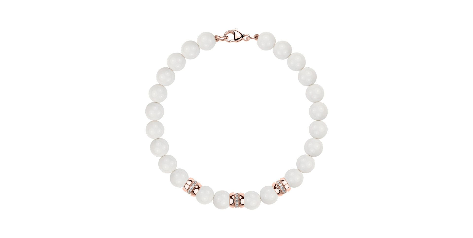 Diamond bracelet with Agates White Mirage