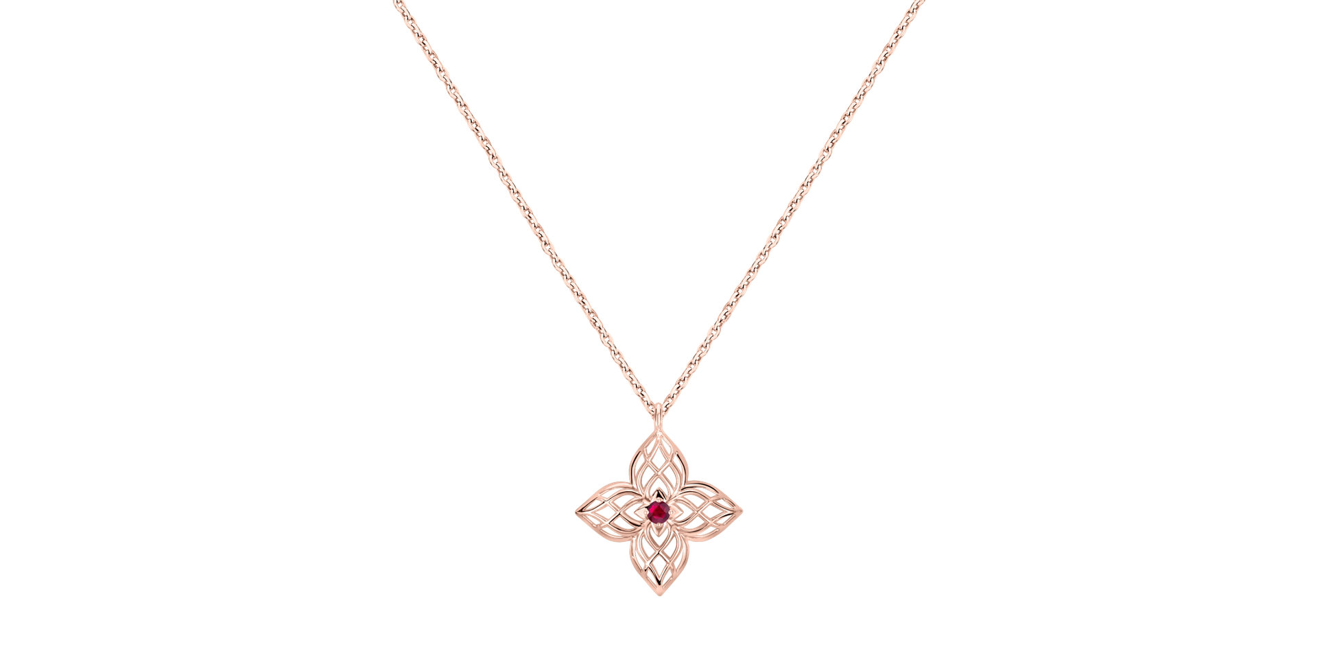 Necklace with Ruby Galactic Blossom