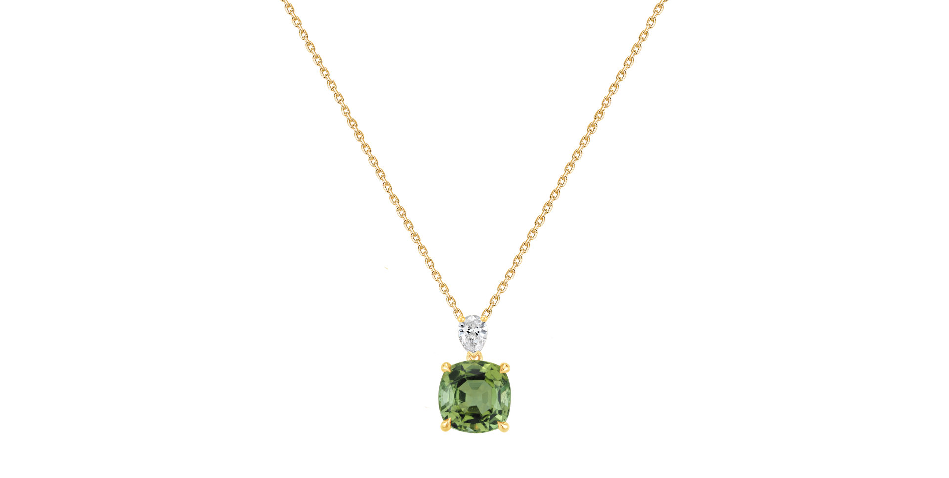 Diamond necklace with Tourmaline Marigold