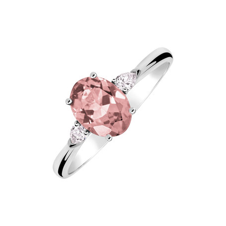 Diamond ring with Tourmaline Fiona