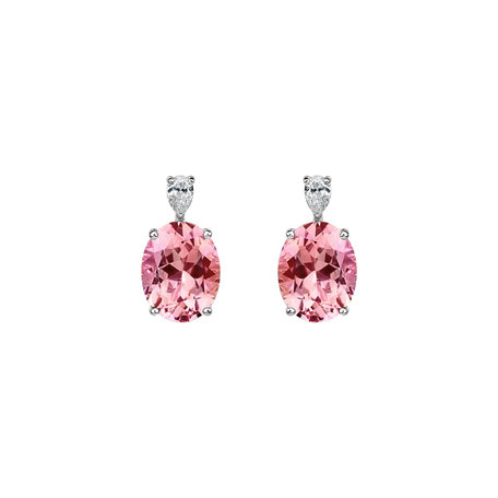 Diamond earrings with Tourmaline Royal Aura