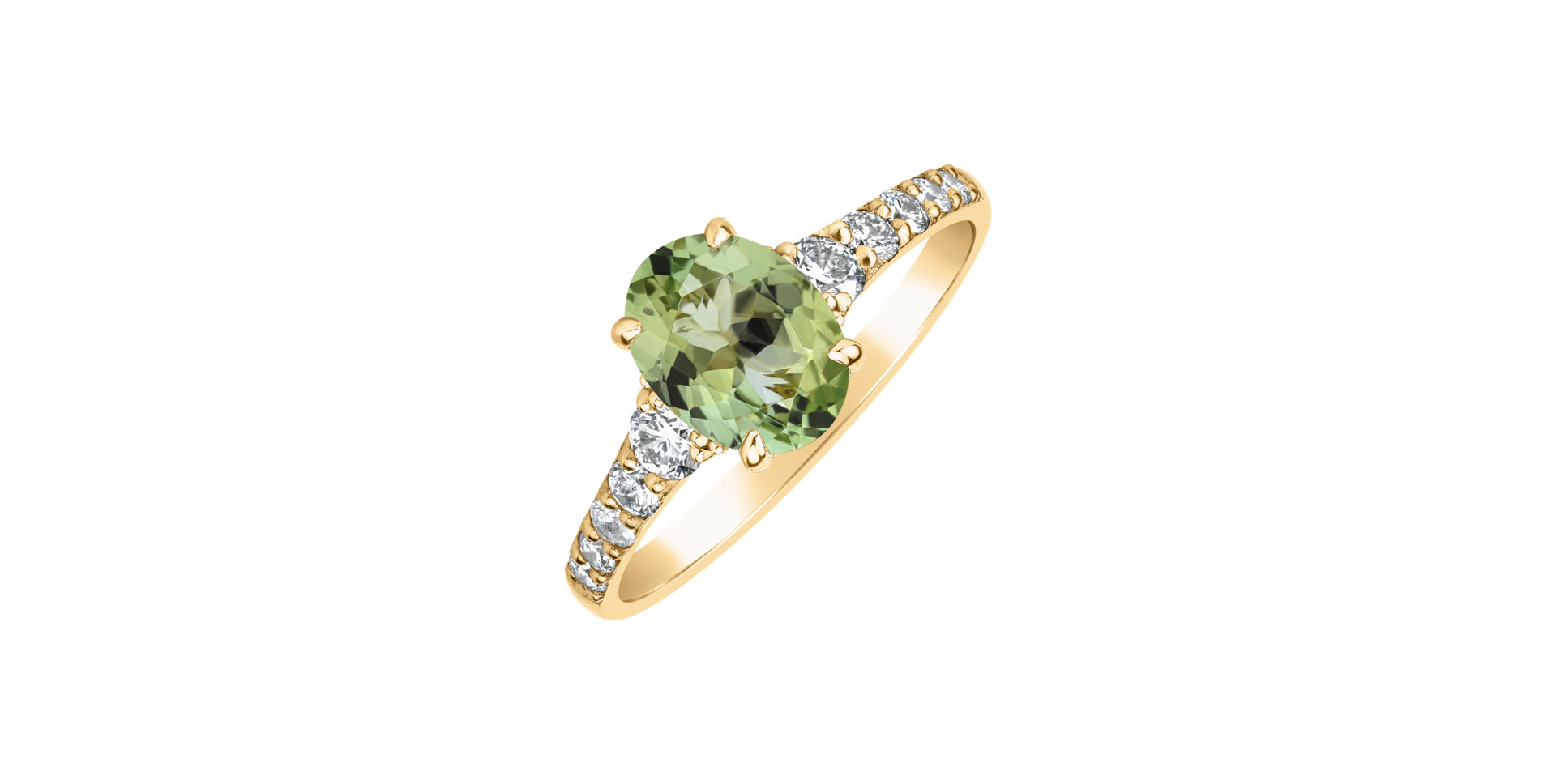 Diamond ring with Tourmaline Shimmering Dazzle