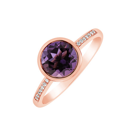 Diamond ring with Amethyst Regal Elegance
