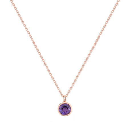 Diamond necklace with Amethyst Regal Elegance