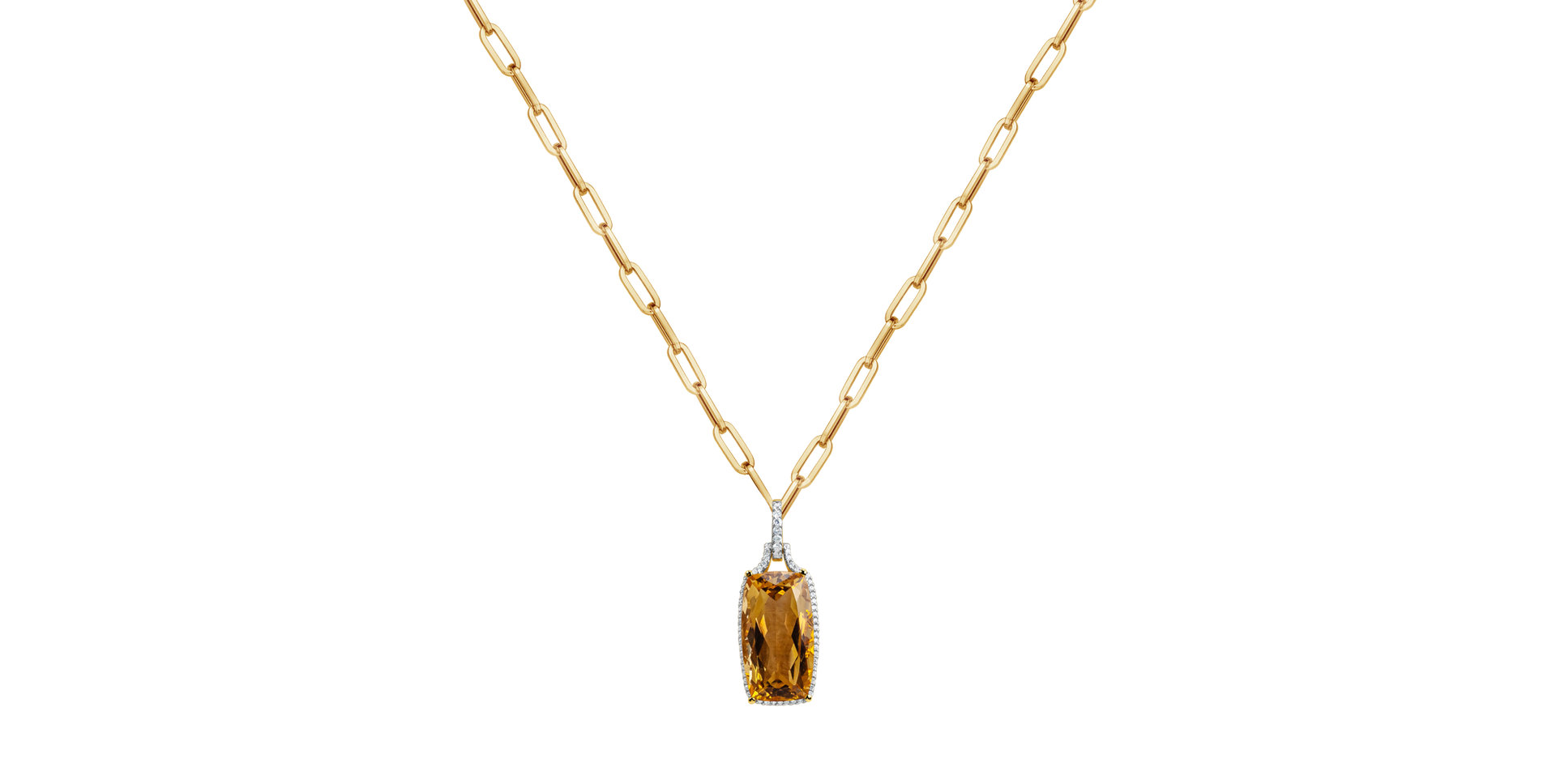 Diamond necklace with Citrine Rose de Lima
