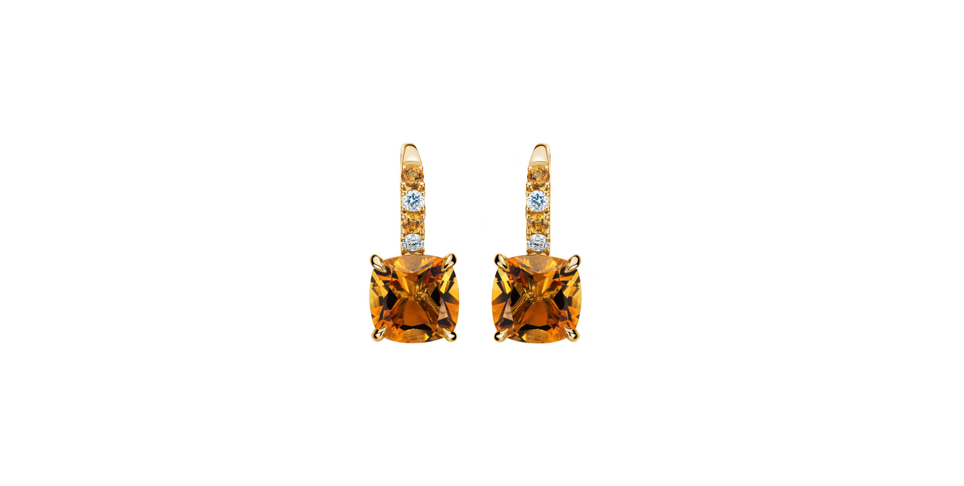 Diamond earrings with Citrine Imelda