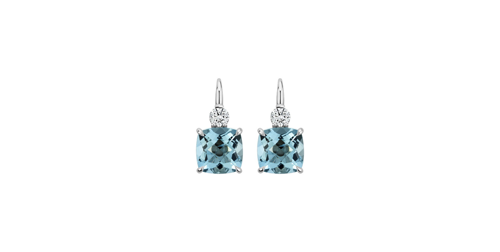 Diamond earrings with Aquamarine The Duchess